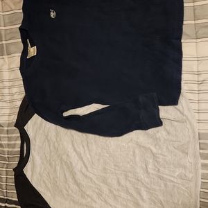 Timberland Thermal and white & black raglan baseball t-shirt LOT of two, 2